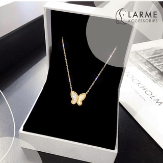 Vòng cổ, dây chuyền nữ mặt hình bướm nạm đá Larme accessories - DC0008
