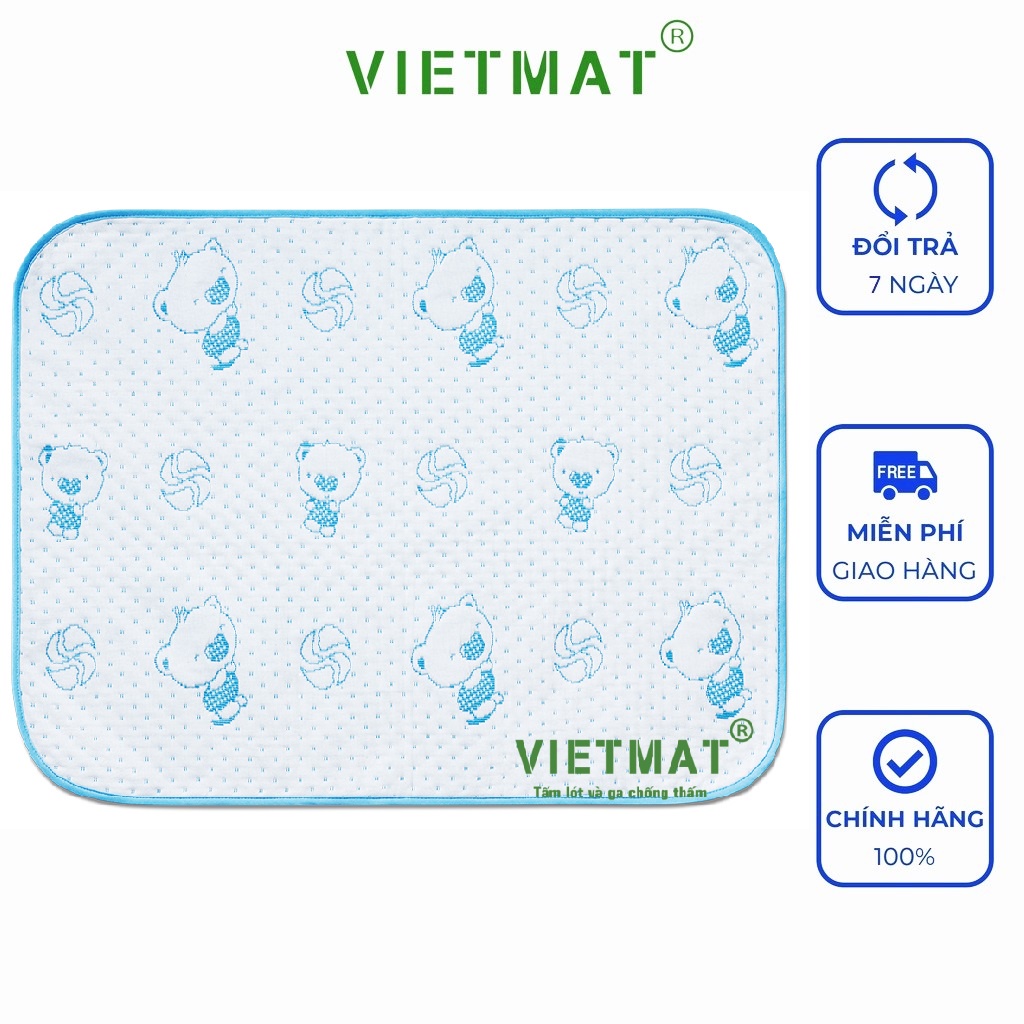Ảnh Size 40x50cm tấm lót chống thấm cho bé VIETMAT 4 lớp mềm êm, thoáng mát, không sột soạt, giặt máy 1