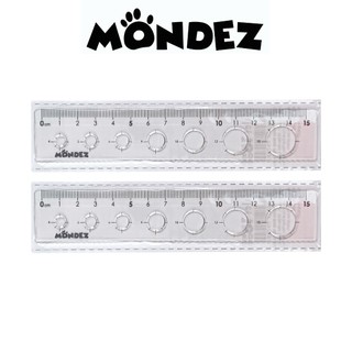 Combo 3 Chiếc Thước Kẻ Mondez 15cm Chất Liệu Nhựa Cao Cấp, Có Nhiều Kích Thước Hình Tròn Để Vẽ M16001