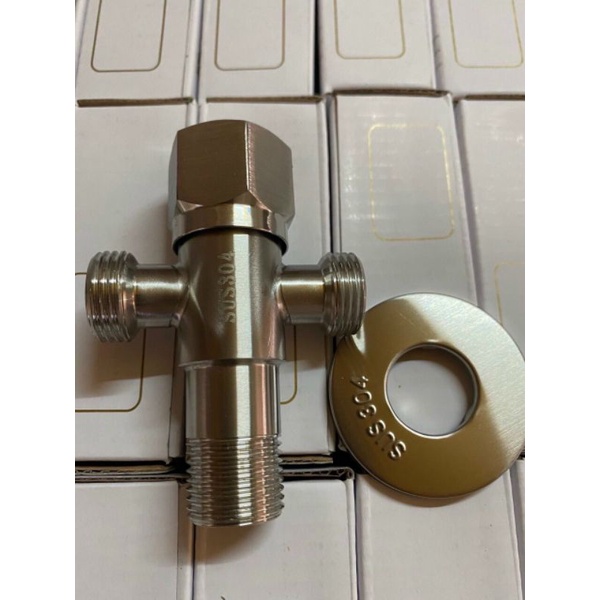 Van T có khóa inox 304, van chia nước bồn cầu, vòi lavabo, vòi rửa chén ...
