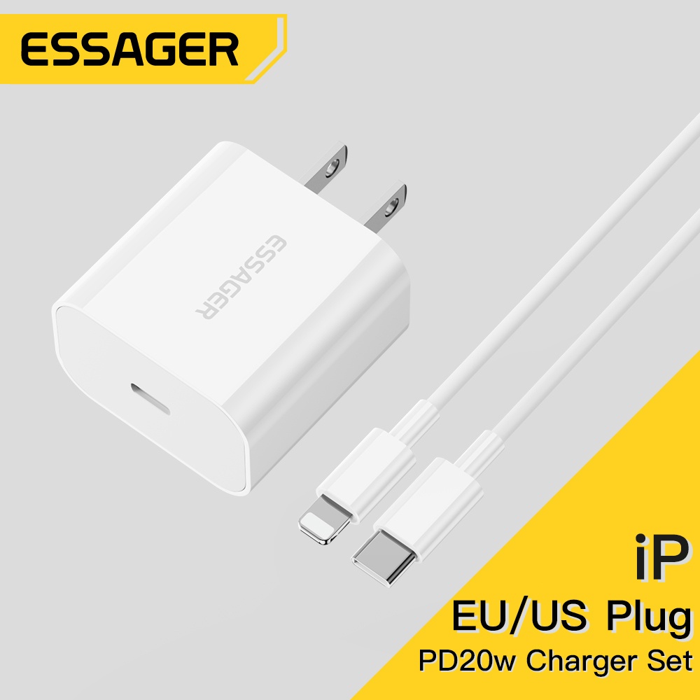 Essager Đầu Sạc Nhanh 20w ip PD Cho ip 6-14 Điện Thoại Và Máy Tính Bảng