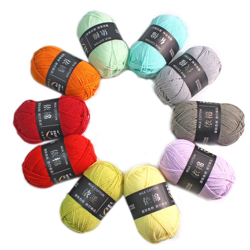 Len Milk Cotton 50g Baby Bảng 62 Màu. Cuộn Len Sợi Cotton