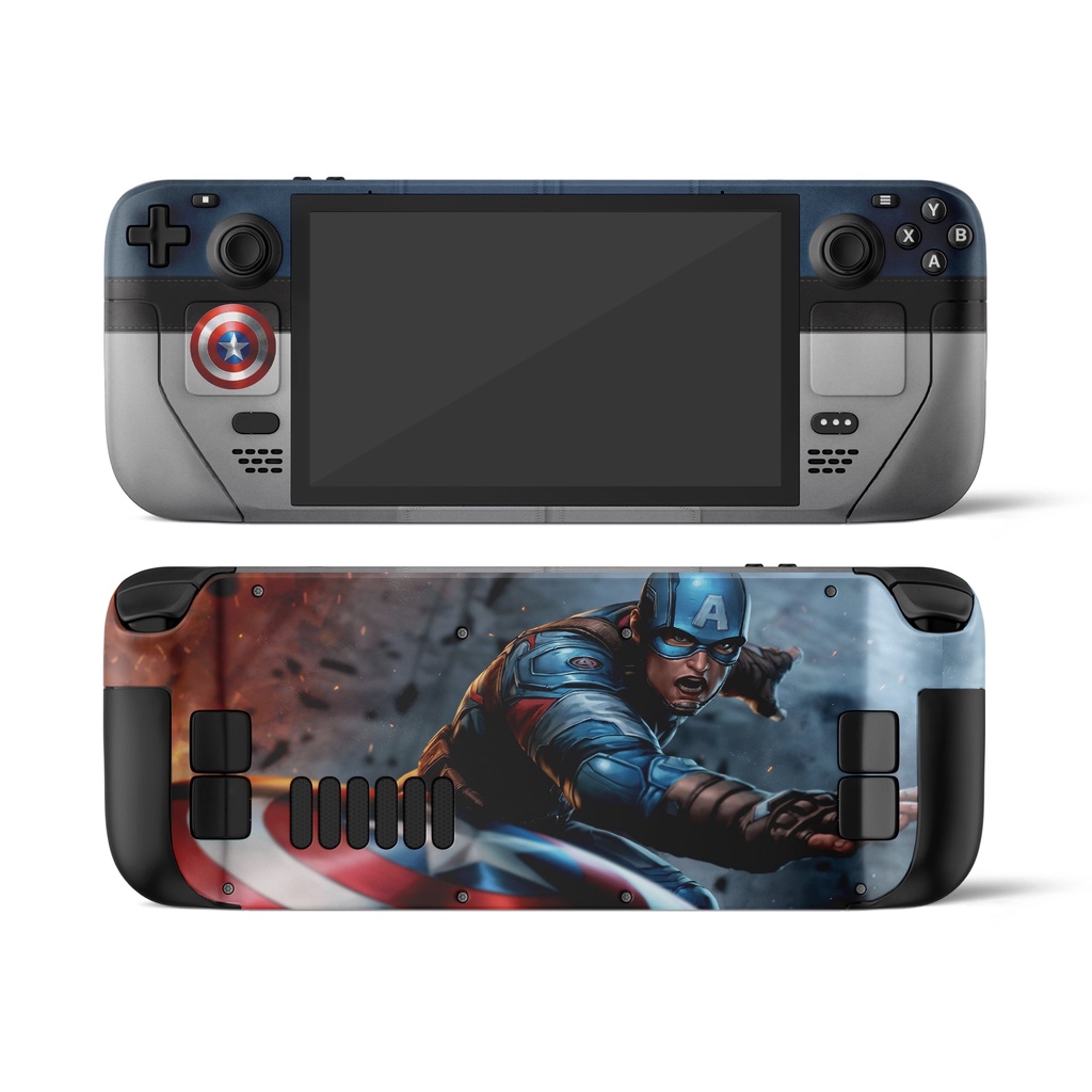 Skin dán Steam Deck mẫu Captain America Shield (Đã cắt sẵn chi tiết, dễ dán)