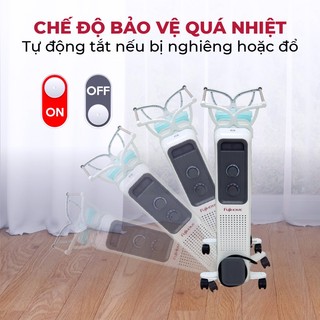 Máy sưởi ấm nhập khẩu FUJIHOME OH849 Tự ngắt khi quá nhiệt -9 Thanh sưởi -Bảo hành điện tử toàn quốc