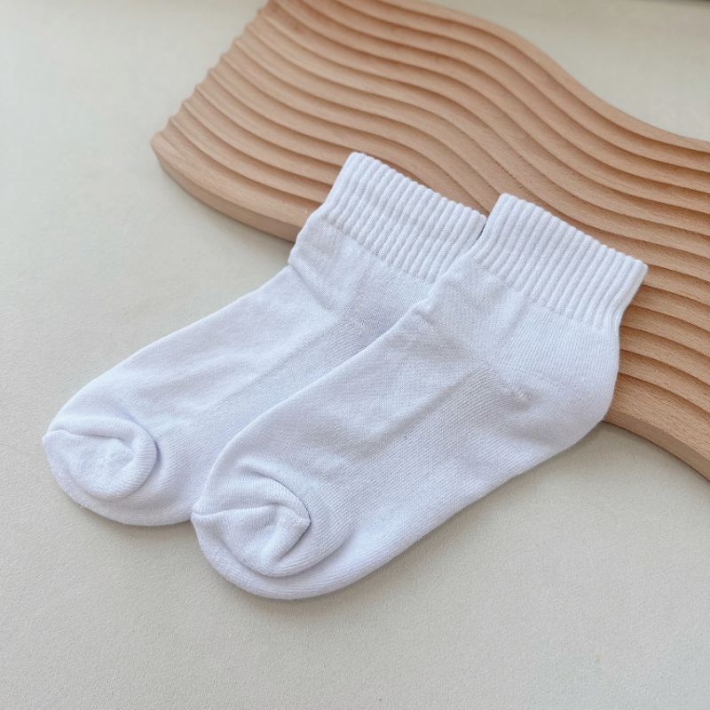 [ Mua 5 tặng 1] Set 5 Đôi Tất Thể Thao Cổ Cao Trắng Nam Nữ 3B Cotton Pha Dày Dặn, Hút Mồ Hôi