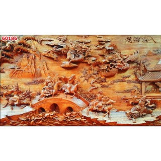 Tranh Vinh Quy Bái Tổ Vải Lụa 3D Cao Cấp giá rẻ