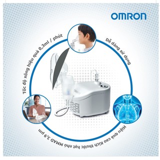 Máy xông khí dung OMRON NE-C101 thế hệ mới thông mũi họng cho người lớn và trẻ em bảo hành 2 năm chính hãng
