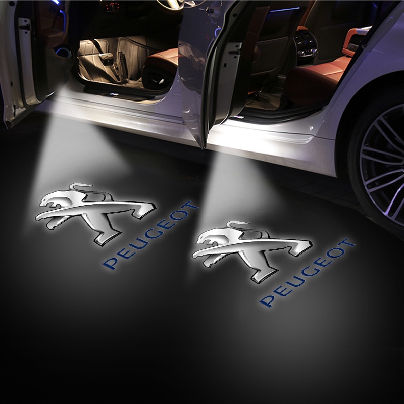 1 Đèn LED Chiếu Logo Chào Mừng Gắn Cửa Xe Hơi Peugeot 206 207 208 306 307 308 407 408 508 2008 3008