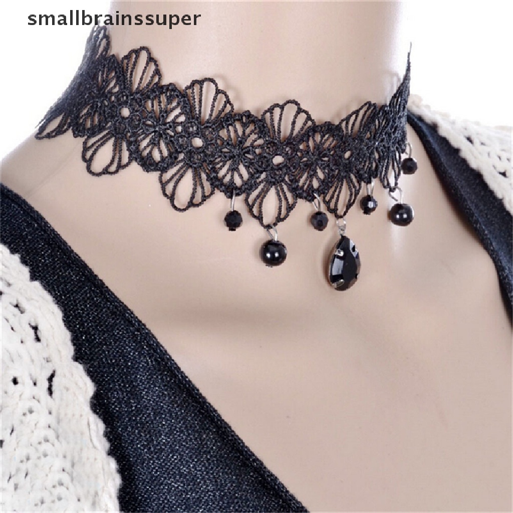Vòng Cổ Choker Ren Hoa Màu Đen Phong Cách Gothic Thời Trang Cho Nữ SBS