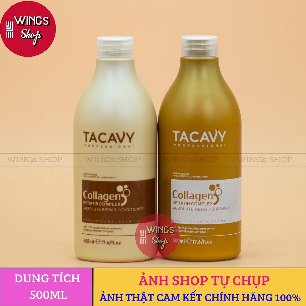 Cặp Dầu Gội Xả TACAVY 1000ml | Giảm Gãy Rụng, Phục Hồi Tóc Khô Xơ, Hư Tổn