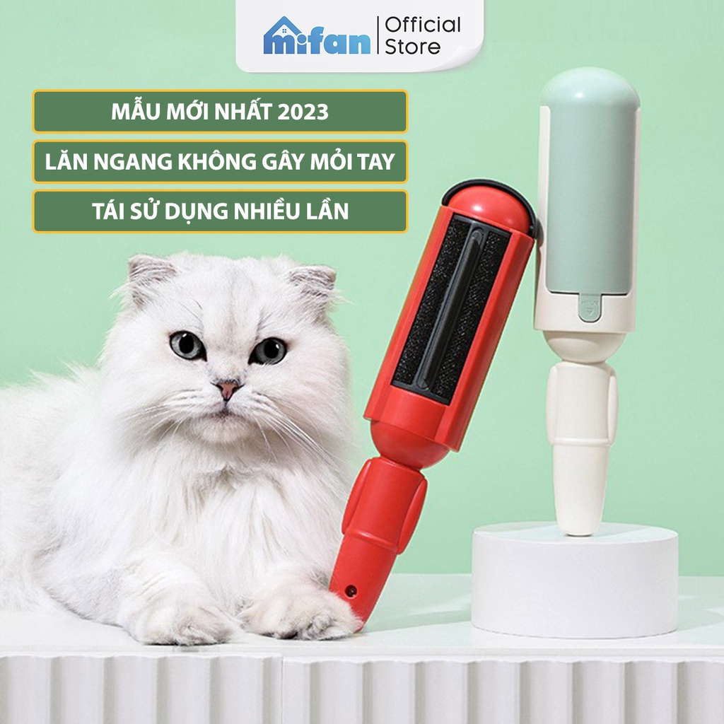 Căy lăn bụi lông chó mèo tĩnh điện đa năng Mifan - Bàn chải lưỡi silicon hai chiều hút sạch hiệu quả - Vệ sinh quần áo