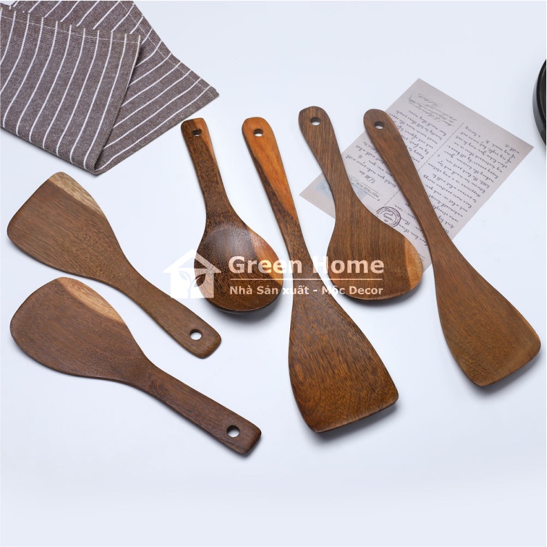 Muỗng Xẻng Gỗ Walnuts Tự Nhiên 100% , Muỗng Xẻng Dùng Để Nấu Ăn Bằng Gỗ Tự Nhiên Sang Trọng Tiện Lợi