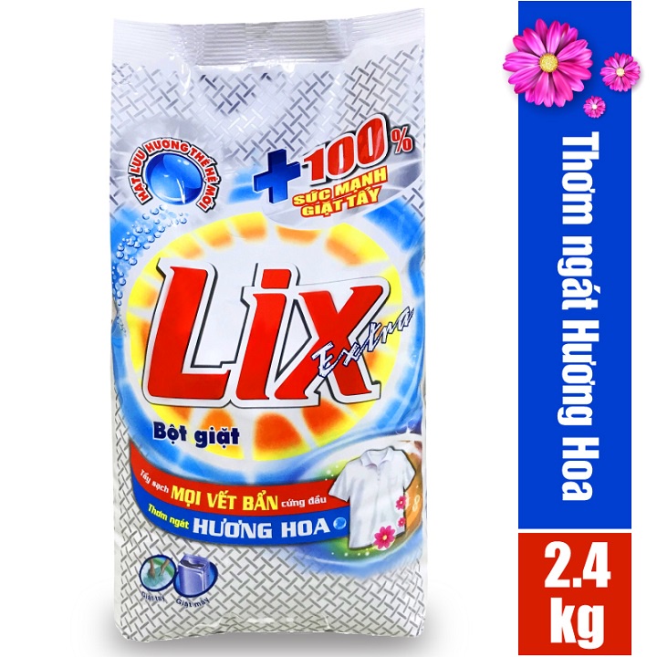 [Mã BMLTA35 giảm đến 35K đơn 99K] Bột giặt LIX extra hương hoa 2.4kg EB247