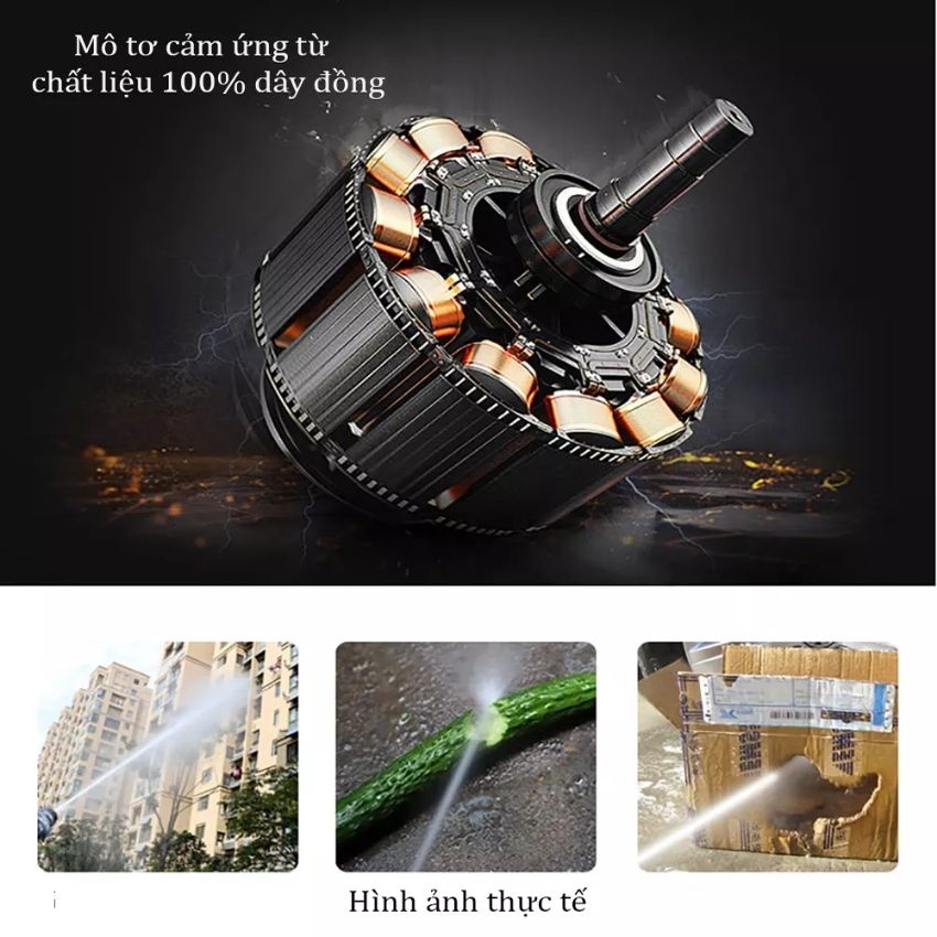 Máy rửa xe Sakura áp lực cao - Máy rửa xe Sakura Lõi Đồng Cực Khỏe - tặng kèm bình bọt tuyết