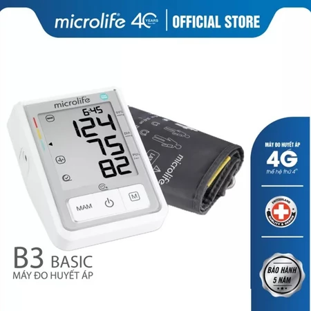 Máy đo huyết áp MICROLIFE B3 Basic công nghệ MAM thông minh đo 2 lần kép bảo hành 5 năm
