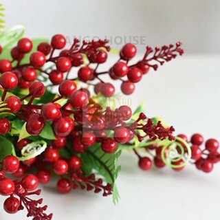Cành đào đông 7 nhánh ngắn cao 35 cm kèm lá