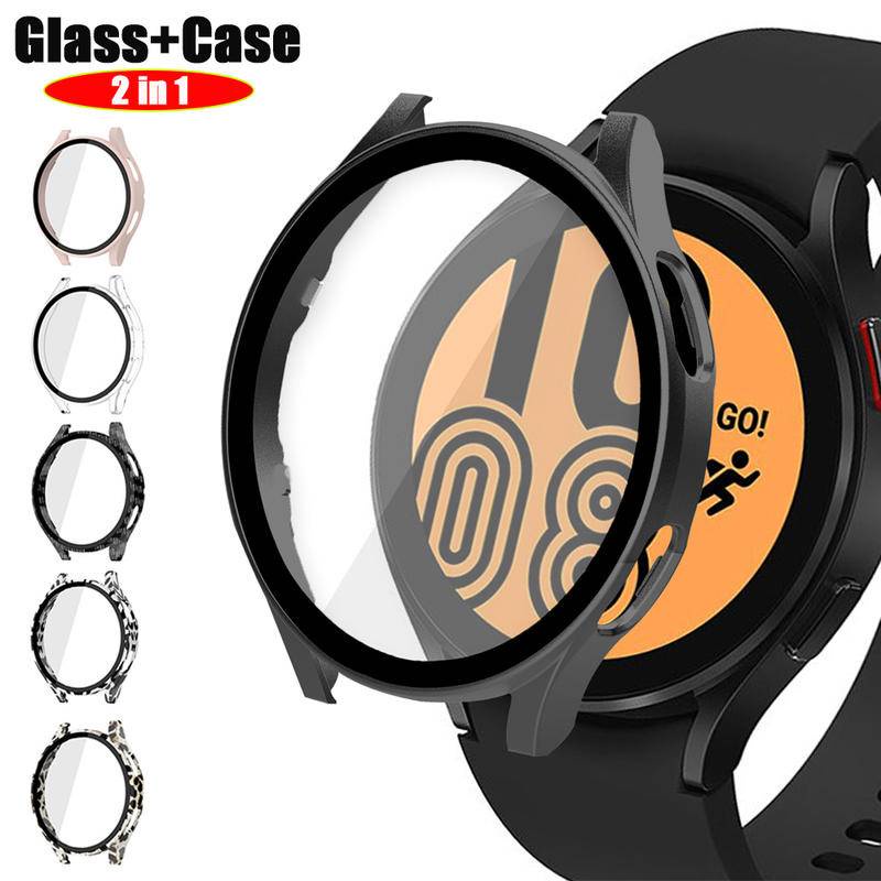 Ốp lưng kính + mờ cho Samsung Galaxy Watch 4 44mm 40mm Vỏ bảo vệ toàn diện cho Galaxy Watch4