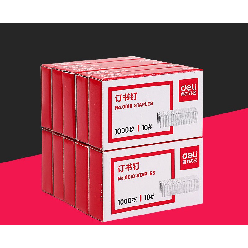 Ghim Dập Tài Liệu Số 10 Deli 0010/ Số 12 0012 - Hộp Ghim Bấm Ghim Dập Tài Liệu Số 10 Deli 0010/ Số 12 0012 - Hộp Ghim Bấm