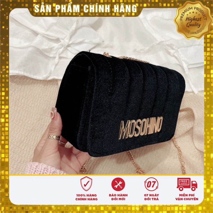 Túi xách nữ đeo chéo đẹp giá thành rẻ moschino nhung trang điểm thời thượng xinh xắn DIOMI