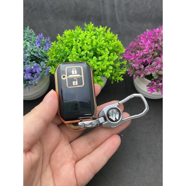 Bao chìa khóa Đen Vàng- Ốp chìa khóa  TPU Đen Vàng xe ô tô Suzuki xl7