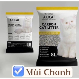 [Hỏa Tốc] Cát vệ sinh đất sét mix than hoạt tính AKICAT 8L cho mèo - Túi 4kg
