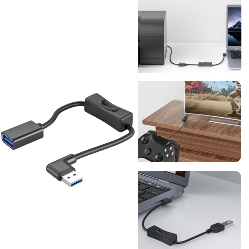 Dây Cáp Nối Dài Chuyển Đổi Dữ Liệu Cổng USB 3.0 Góc 90 Độ Có Công Tắc On / Off
