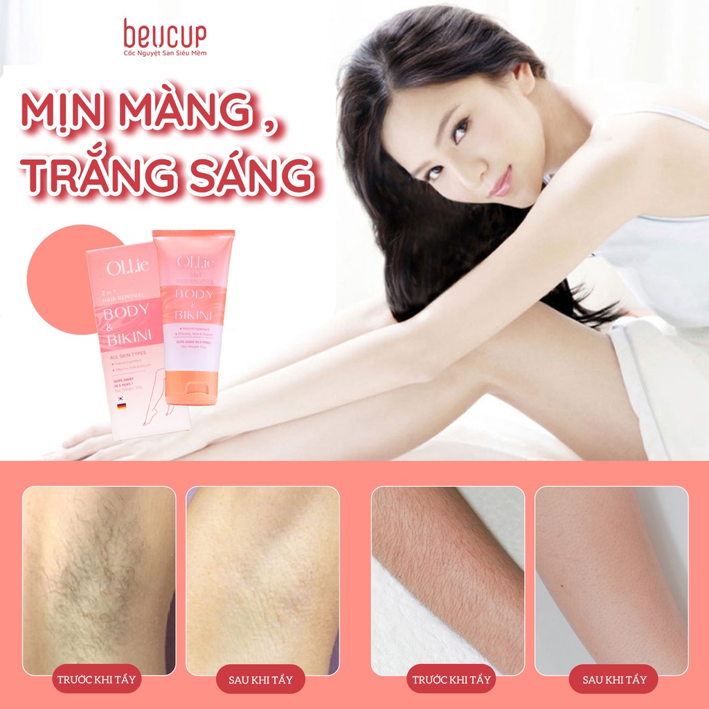Ảnh Combo 2 kem tẩy lông Ollie+ 2 kem dưỡng da dịu nhẹ làm chậm quá trình mọc lông Ollie 3