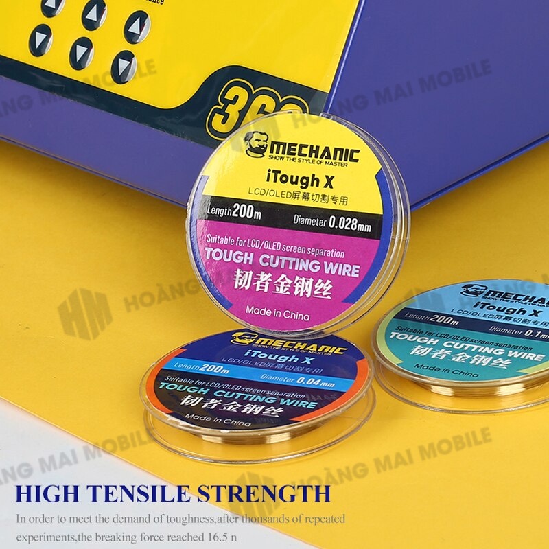 [DCSC] Dây cắt kính Mechanic iTough X dài 200m (cỡ 0.03, 0.035, 0.04, 0.05mm)