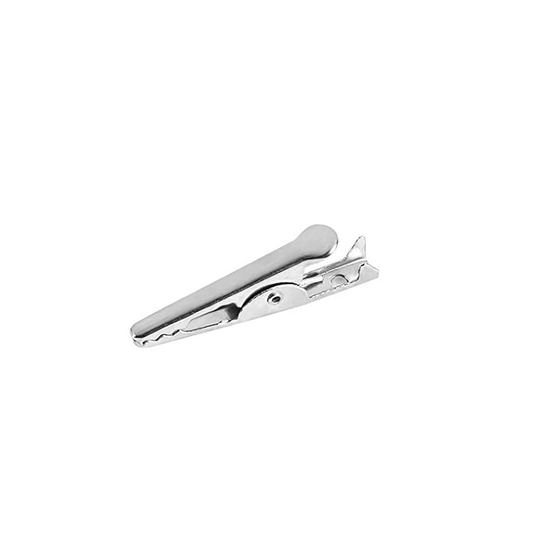 100 Chiếc Kẹp Cá Sấu Kim Loại Mini 1.06IN / 27mm, Kẹp Cá Sấu Tông Màu Bạc Mạ Niken Dây Kiểm Tra Lò Xo Kẹp.