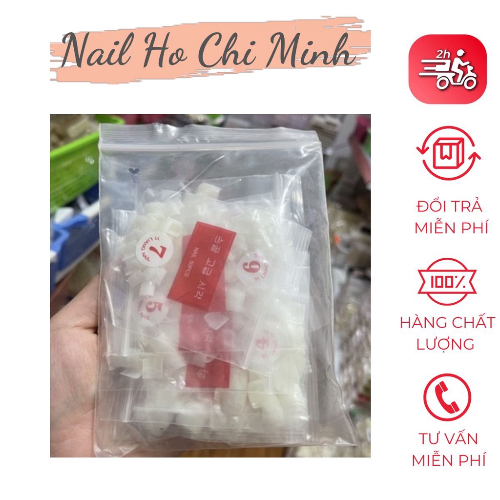 Set móng nối chân form chuẩn, set 500 móng, được đánh mã số từ 0 đến 9