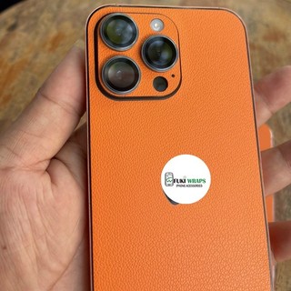 Miếng dán skin Full Viền Vân Da Màu Cam Dành cho 17 pro max 16 pro max 15 pro max 14 pro max 12 pro max 13 pro max