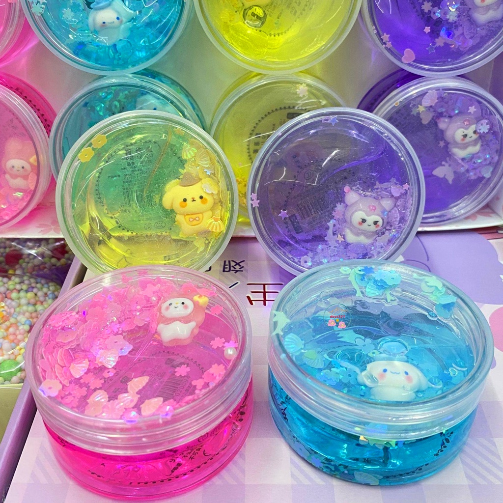 Slime hoa hoạt hình thạch xốp 200ML 9 màu cực đẹp Đồ chơi hũ slam chất ...