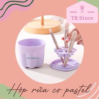 Hộp rửa cọ pastel loại mới nhất vệ sinh cọ trang điểm hai trong một kiêm giá đỡ cọ
