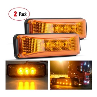 Set 2 Đèn Xi Nhan 3 Bóng Led 3.9 Inch Gắn Hông Xe Tải / Tàu Thuyền