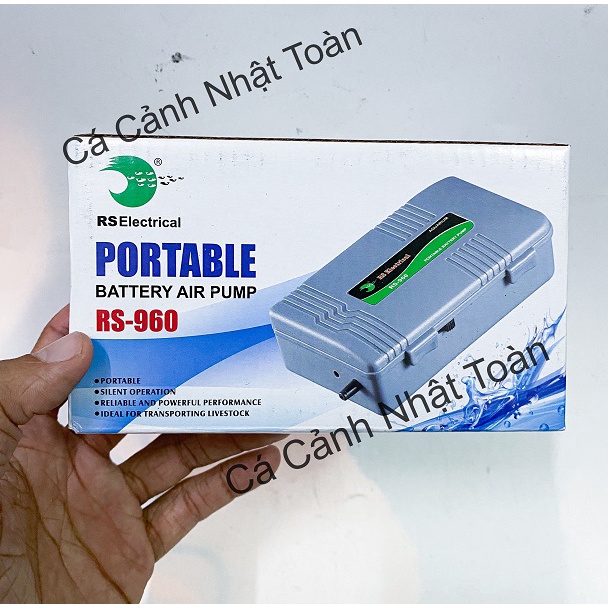 Máy Tạo Oxy Bằng Pin Cho Bể Cá Cảnh RS 960 Rs Electrical (Tặng kèm dây và sủi oxy)