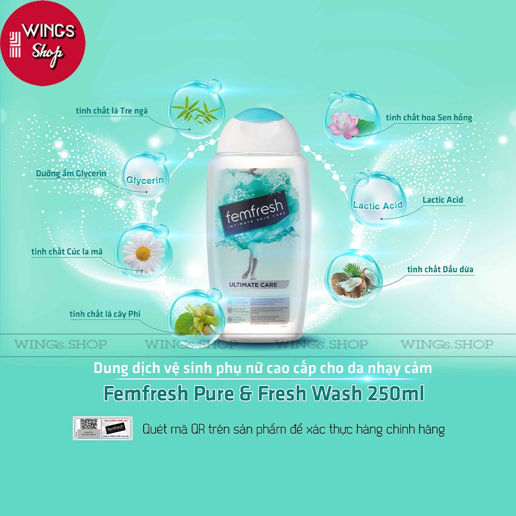 Dung dịch vệ sinh phụ nữ hàng ngày, thơm mát Femfresh Daily Intimate Wash 250ml