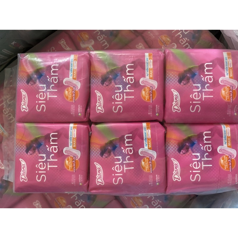 Combo 6 gói Băng vệ sinh Maxi không cánh Diana Siêu thấm 8 miếng
