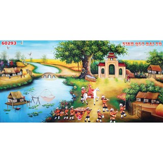 Tranh Vinh Quy Bái Tổ Vải Lụa 3D Cao Cấp giá rẻ