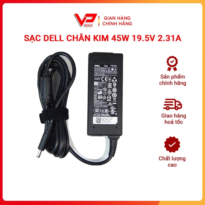 Sạc Zin Dell chân kim nhỏ 19.5V 45W 60w 90w Hàng cũ xịn đã qua sử dụng theo máy dùng cho laptop - VP MAXi