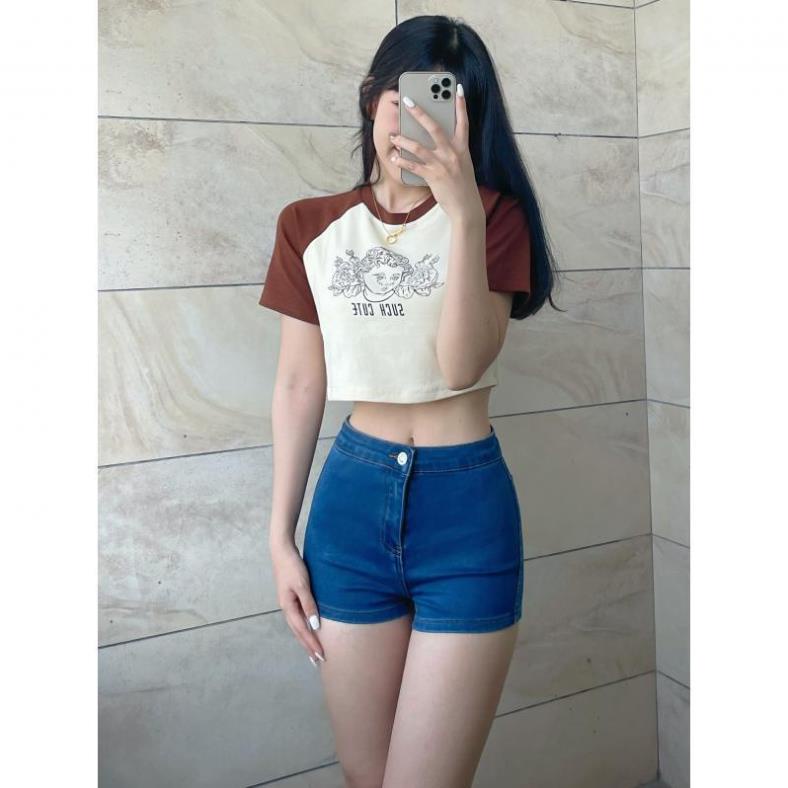 🍓🍓 Quần đùi nữ - Quần đùi ôm lưng cao không túi - Q01