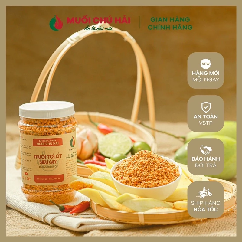 [Hỏa Tốc HCM] Muối Tỏi Ớt Tây Ninh Chú Hải loại ngon, tỏi ớt siêu cay có hủ nhỏ 500g