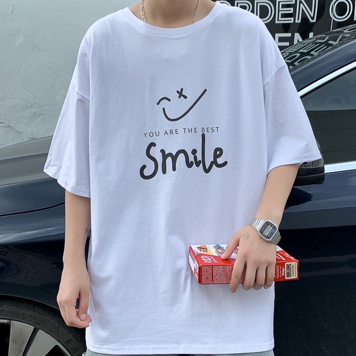 Áo thun nam tay lỡ HappyFamily tay ngắn YOU ARE THE BEST Smile Chất vải cotton 100 cao cấp