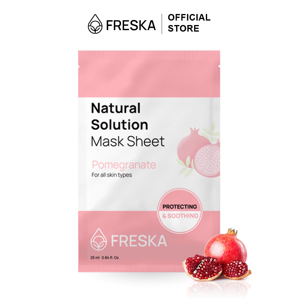 Ảnh Mặt nạ giấy lựu đỏ Freska Natural Solution Mask Sheet – Pomegranate 25ml 2