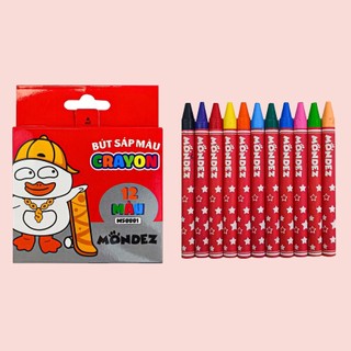 Bút Sáp Màu MONDEZ 12 Chiếc, Bám Giấy Tốt Cho Bé Tập Tô M50001