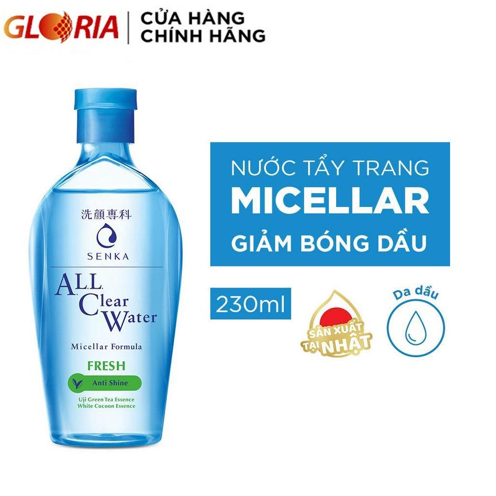Nước tẩy trang Micellar Senka ALL Clear Water Fresh 230ml