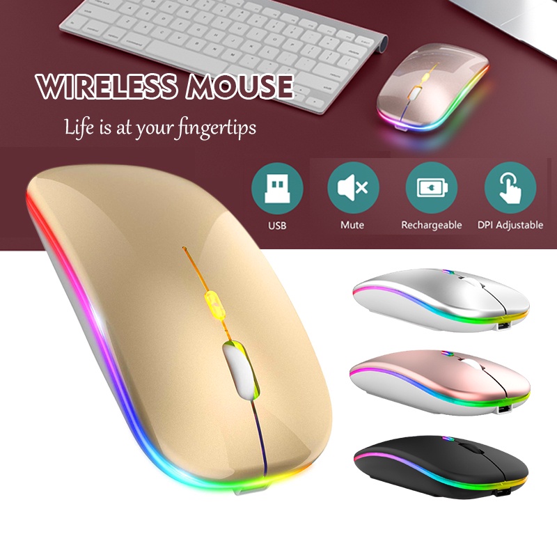 Chuột Không Dây A2，Chuột không dây Bluetooth 2.4Ghz 2 trong 1 chất lượng cao，áp dụng cho tất cả máy tính có cổng USB.
