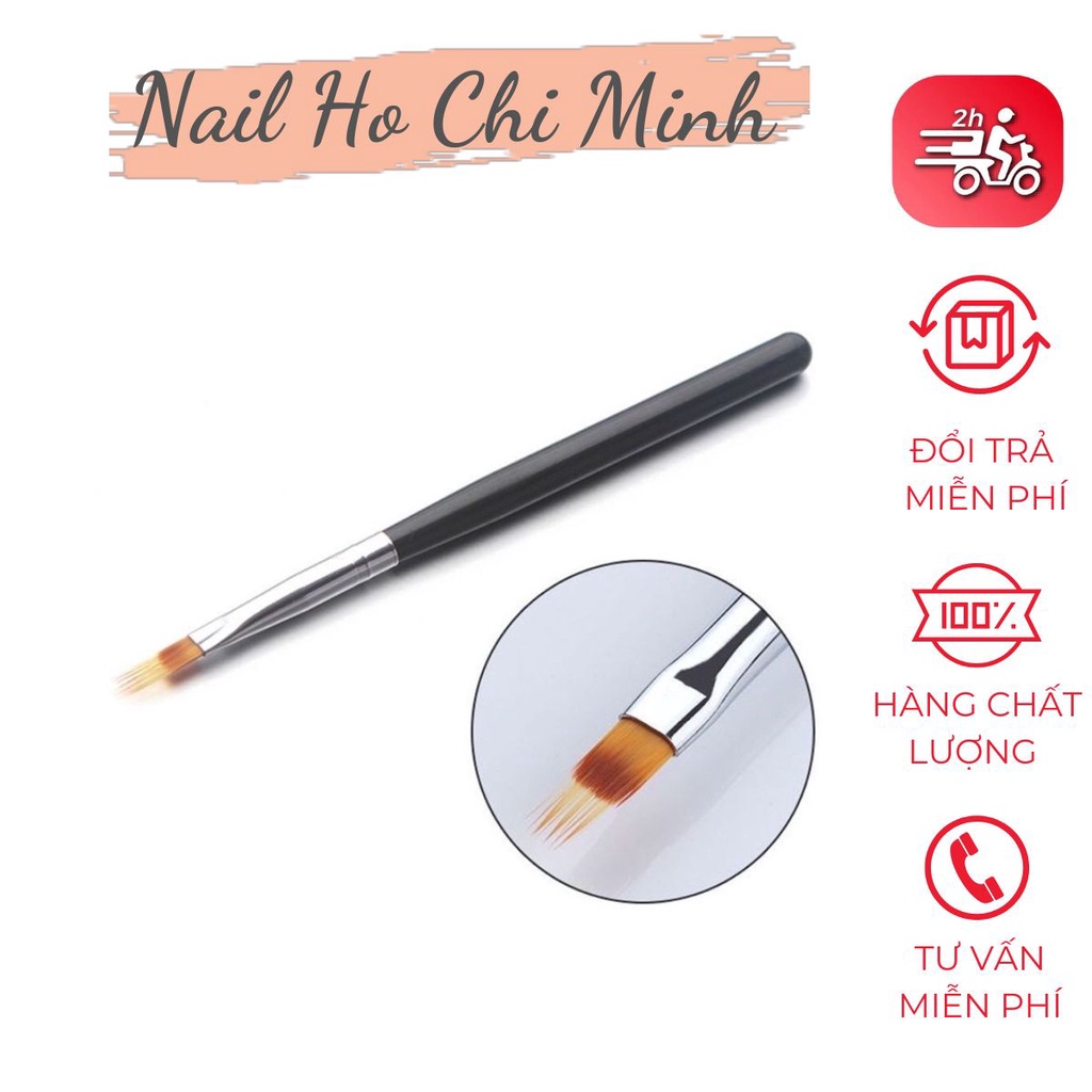 Cọ ombre cán đá sang chảnh và cán gỗ - Cọ ombre đầu dẹt, lông thưa chuyên dụng cho dân làm móng