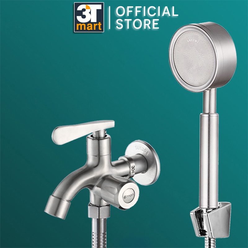 Ảnh Bộ vòi sen siêu tăng áp inox SUS304 C'MON TS-01_304 + củ sen lạnh CSL-01 1