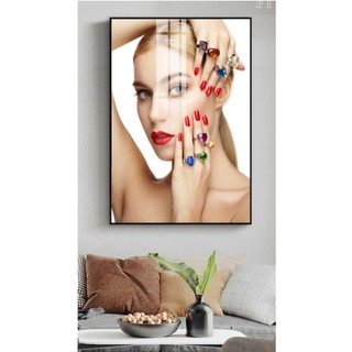 Tranh Treo Tường Tiệm Nail Siêu Đẹp 01 - Tranh Laminate Tráng Gương (60x90cm)