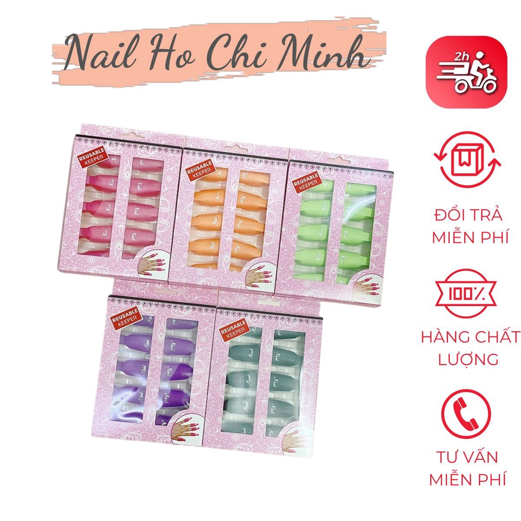 Kẹp ủ tháo gel móng tay - Bộ 10 kẹp nhựa bền chắc chuyên dụng cho dân làm móng
